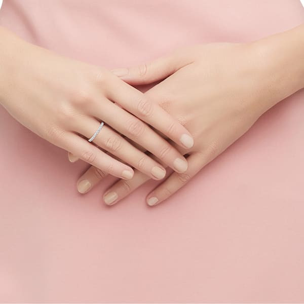 Vittore ring, White, Rhodium plated